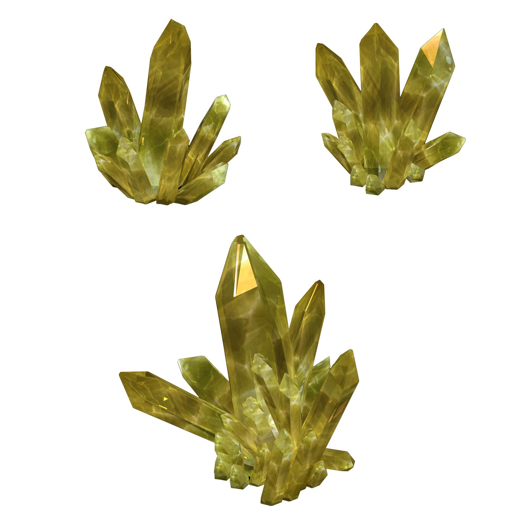 Artstation Crystal Swamp Crystal Yellow 02 Game Assets