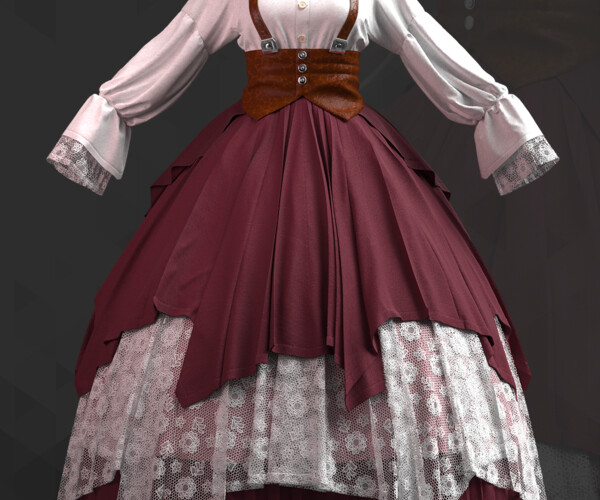 ArtStation - Victorian Style Dress - 70 Marvelous Designer and Clo3D ...