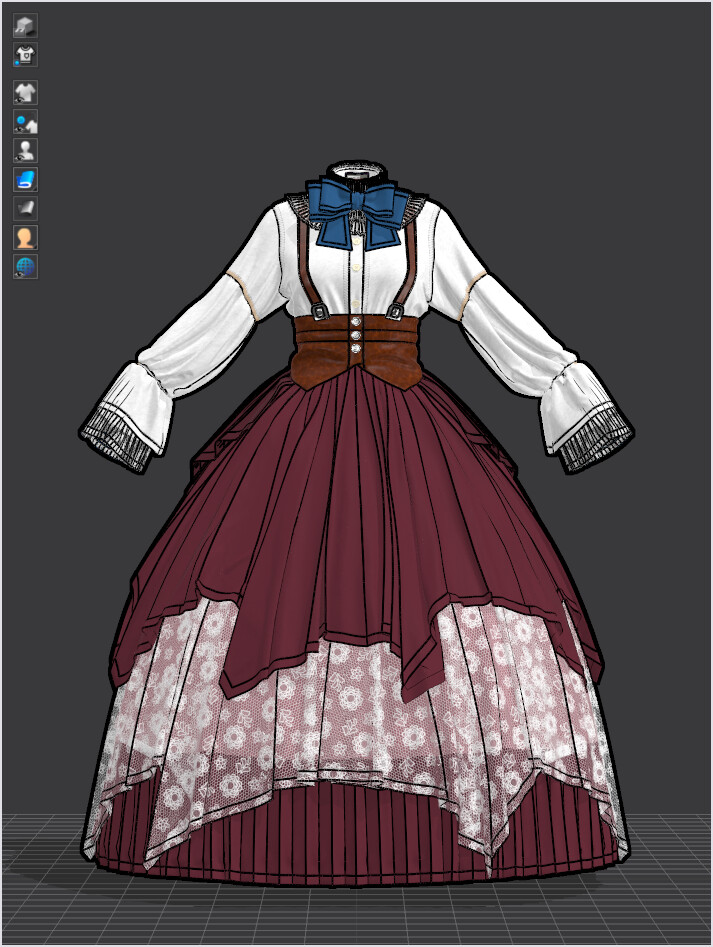 victorian dress drawing