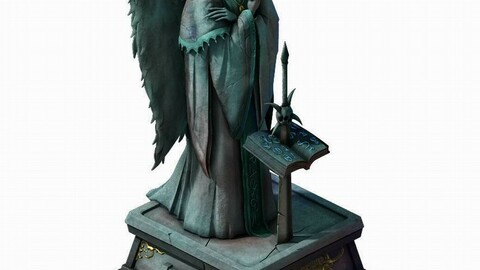 Library - Broken Sage Statue 01