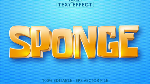 Sponge text, cartoon style editable text effect