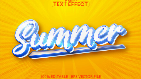 ArtStation - Summer text, cartoon style editable text effect | Artworks