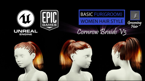 Cornrow Braids V3 Styles (Groom) For UE4