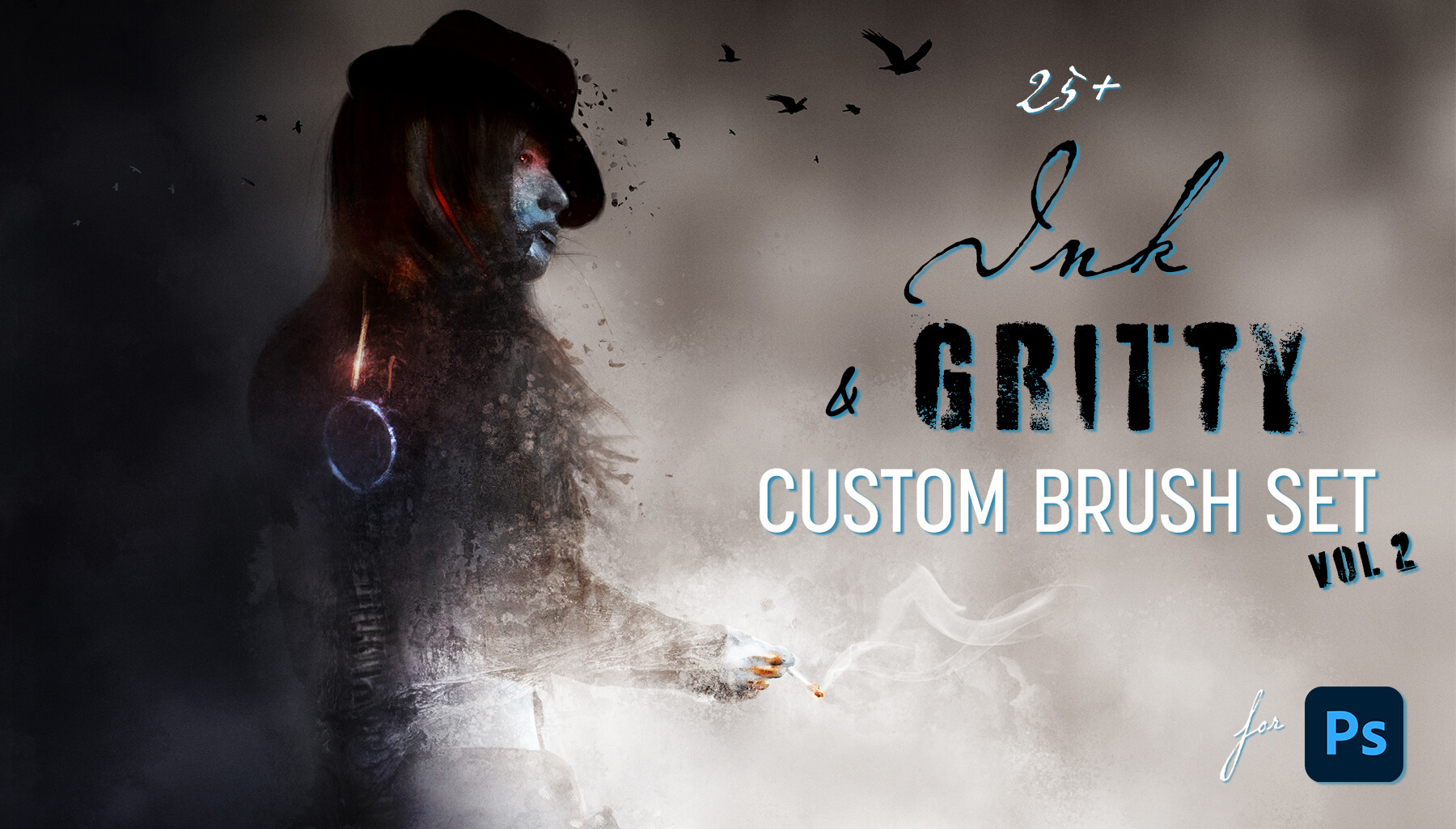 ArtStation 25+ Ink & Gritty brushes for Vol. 2 Brushes