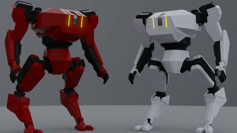 Combat Mech low poly/ GameReady/ Rigged