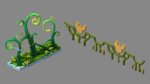 main city - railings - vines