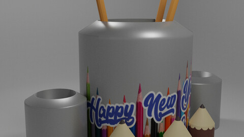Organizer pens Low-poly 3D model