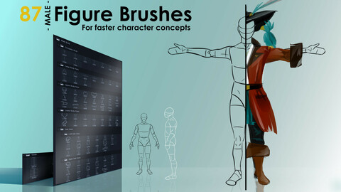 Figure Brushes - MALE - For Faster Character Concepts