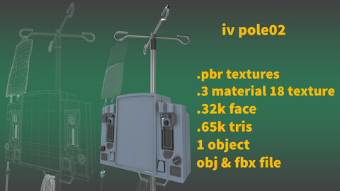 iv pole 02 3d model