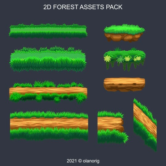 Artstation 2d Forest Assets Pack Ver2 Game Assets