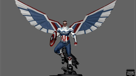 CAPTAIN AMERICA FALCON SAM WINTER SOLDIER AVENGERS MCU CHARACTER 3D print model