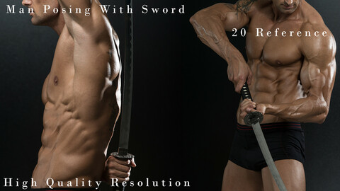 Man Posing With Sword