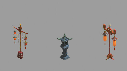 China - Ancient - Street Lights 696