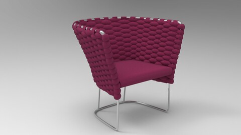 Paola Lenti Ami Chair Burgundy