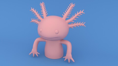 Cute Axolotl - 3D Print Model