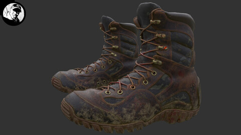 Dirty Bloody Combat Boots