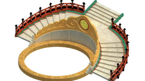 Semi-circular staircase - center platform