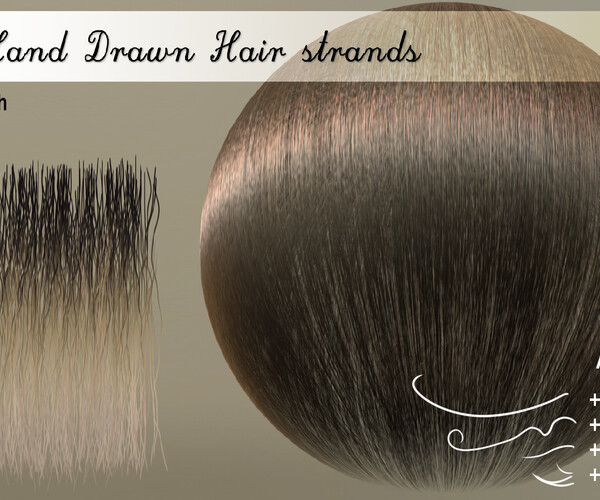 ArtStation 100 Hair Strands + Extras! Game Assets