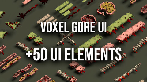 +50 2D/3D Gore Voxel UI elements
