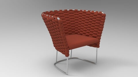 Paola Lenti Ami Chair Oxblood Red