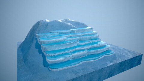 Stylized Pamukkale Travertines 3D Model