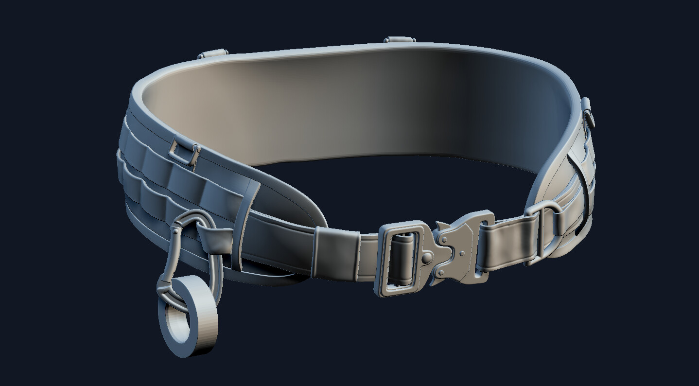 ArtStation - Military Tactical Belt / Full Tutorial+3D Model