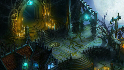 Dark forest - church door