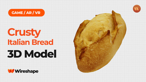 Crusty Italian Bread - Real-Time 3D Scanned