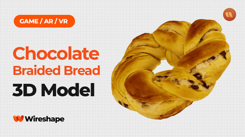 Chocolate Chip Braided Bread - Real-Time 3D Scanned