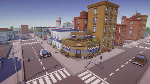 Low Poly Cartoon City