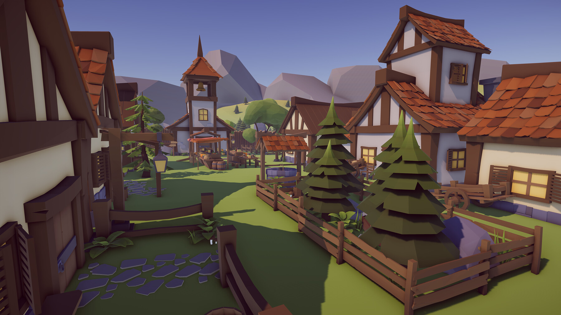 Деревни 3d. Low Poly деревня. Низкополигональные деревушка. Low Poly Town Medieval.