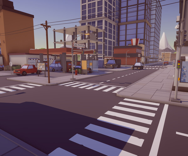 ArtStation - Low Poly Megapolis Pack - Asset for Unity 3D, City Map and ...