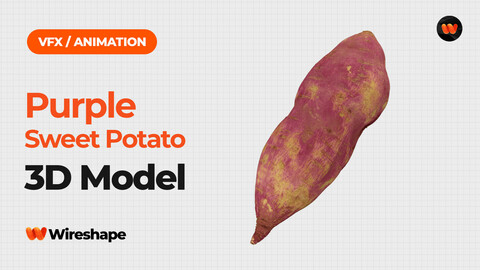 Purple Sweet Potato - Extreme Definition 3D Scanned