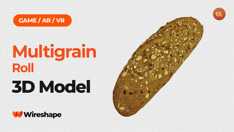 Multigrain Roll - Real-Time 3D Scanned