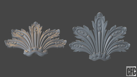 WoodCarving detail - 3d model for CNC - WoodCarvingCFC004