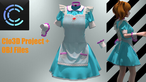 Japanese Nurse Sister Uniform (Clo3D Project + obj files)