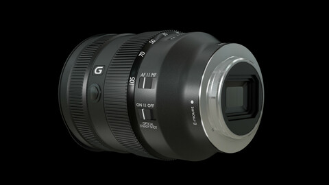 3D Sony FE 24-105mm f4 G OSS Lens (.blend & .obj)