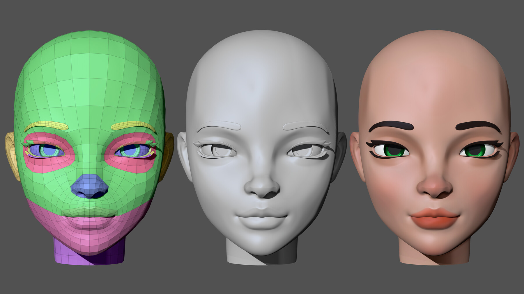 ArtStation - Stylized Basemesh - Female Head | Resources