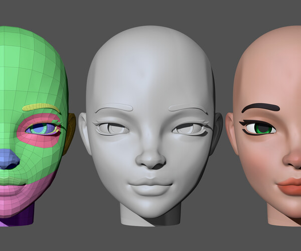 ArtStation - Stylized Basemesh - Female Head | Resources