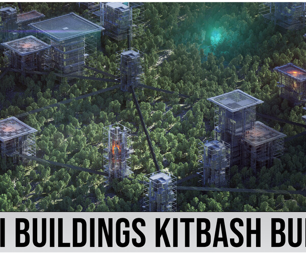 ArtStation - Unique Sci-Fi Cyberpunk Futuristic City Buildings KITBASH | Resources