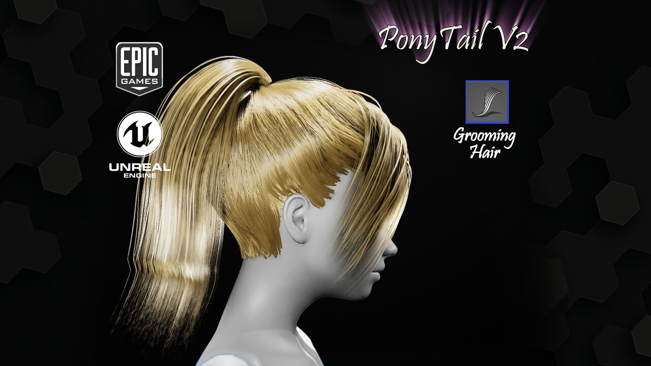 ArtStation PonyTail V2 Grooming RealTime Hairstyle Unreal Engine 4