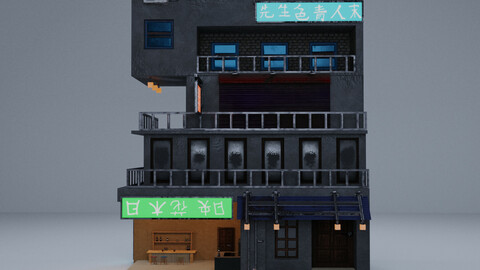 Cyberpunk Building 4 3D Model