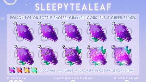 Poison Potion Bottle Sub & Cheer Badges