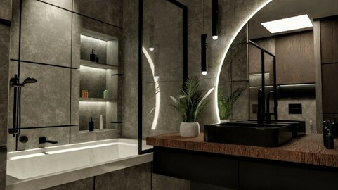 modern bathroom in concrete