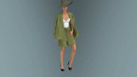 Set of Shorts Bermudi, Korset, Jacket, Hat