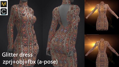 Glitter digital dress