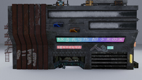 Cyberpunk Building 12 3D Model