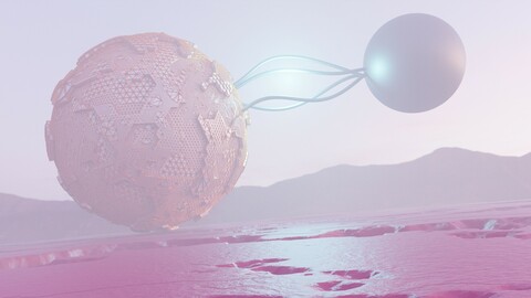 4k alien landscape image and .blend file