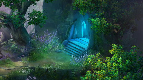 Fairy town - mountain and portal