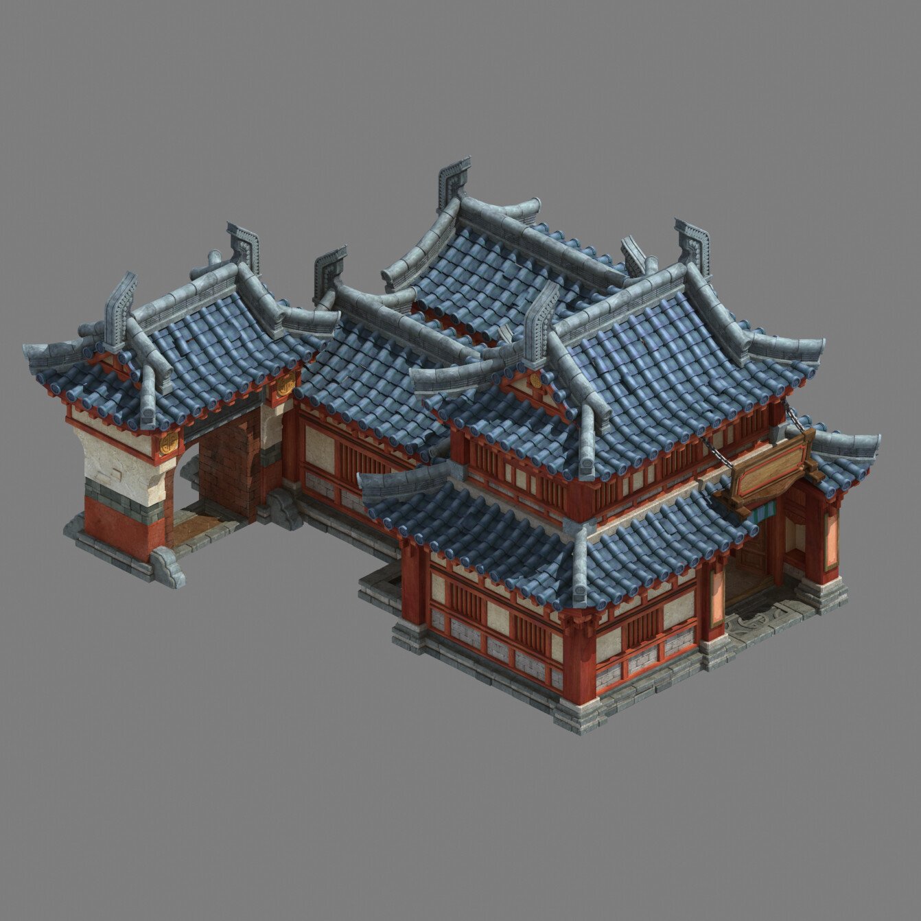 ArtStation - Ancient Chinese architecture - craft shop | Game Assets